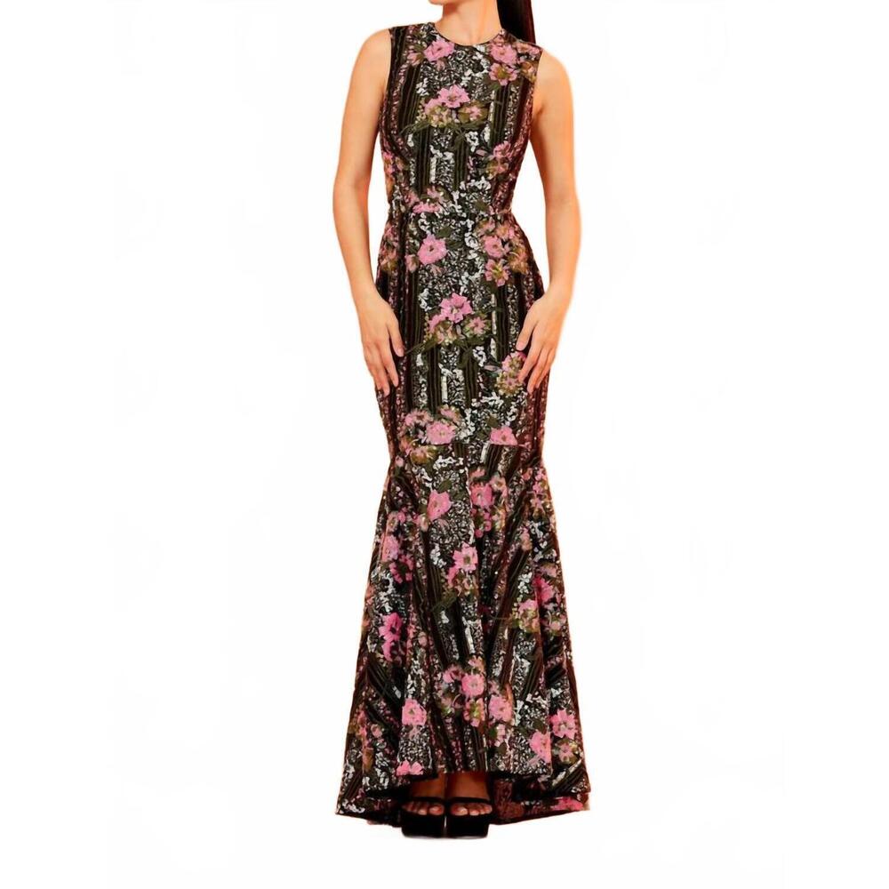 NEW HELSI louisa trumpet gown in black fuchsia